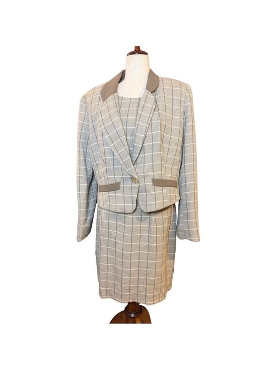 Positive influence Pants - Vintage 2 pc dress jacket. Sz 14 Rayon wool Uzbekistan